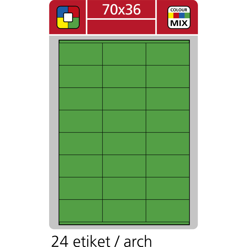 6741-large_default Print etikety A4 pro laserový a inkoustový tisk - 70 x 36 mm (24 etiket/ arch) zelená