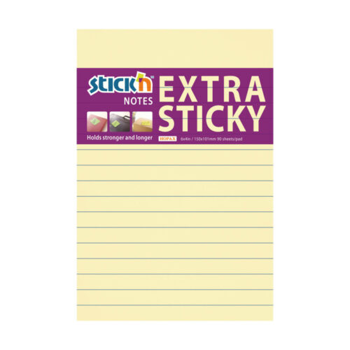7003-large_default Samolepicí bločky Stick´n by Hopax Extra Sticky - 101 x 150 mm / linka / 90 lístků / pastelová žlutá