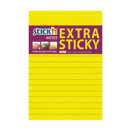 7004-large_default Samolepicí bločky Stick´n by Hopax Extra Sticky - 101 x 150 mm / linka / 90 lístků / neonová žlutá