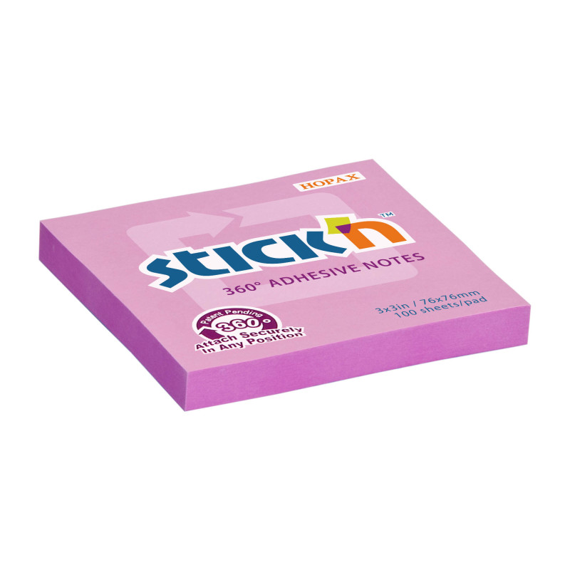 7326-large_default Samolepicí bločky Stick´n by Hopax 360° - 76 x 76 mm / 100 lístků / růžová