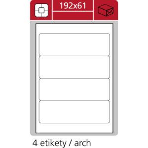7384-large_default Print etikety A4 pro laserový a inkoustový tisk - 192 x 61 mm (4 etikety / arch ) vhodné na pořadače hřbet 7 cm