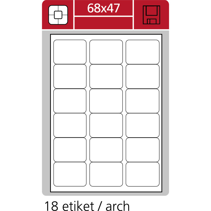 7397-large_default Print etikety A4 pro laserový a inkoustový tisk - 68 x 47 mm (18 etiket / arch)