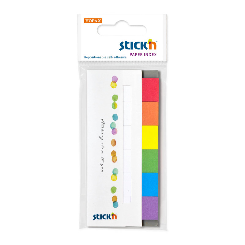 7601-large_default Samolepicí záložky Stick´n by Hopax - 15 x 45 mm / 6 x 30 lístků / duhové odstíny