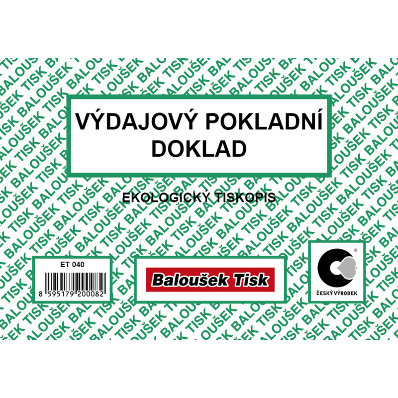 800-large_default Výdajový pokladní doklad Baloušek A6 / nečíslovaný / 50 listů / ET040