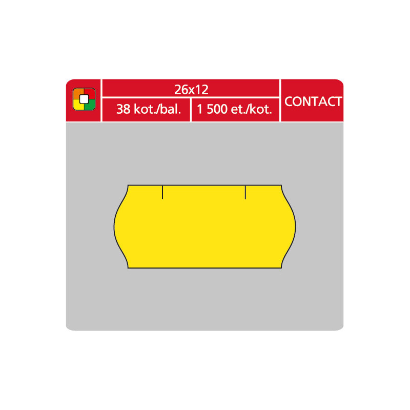 8032-large_default Etikety do etiketovacích kleští - 26 x 12 mm Contact / žlutá