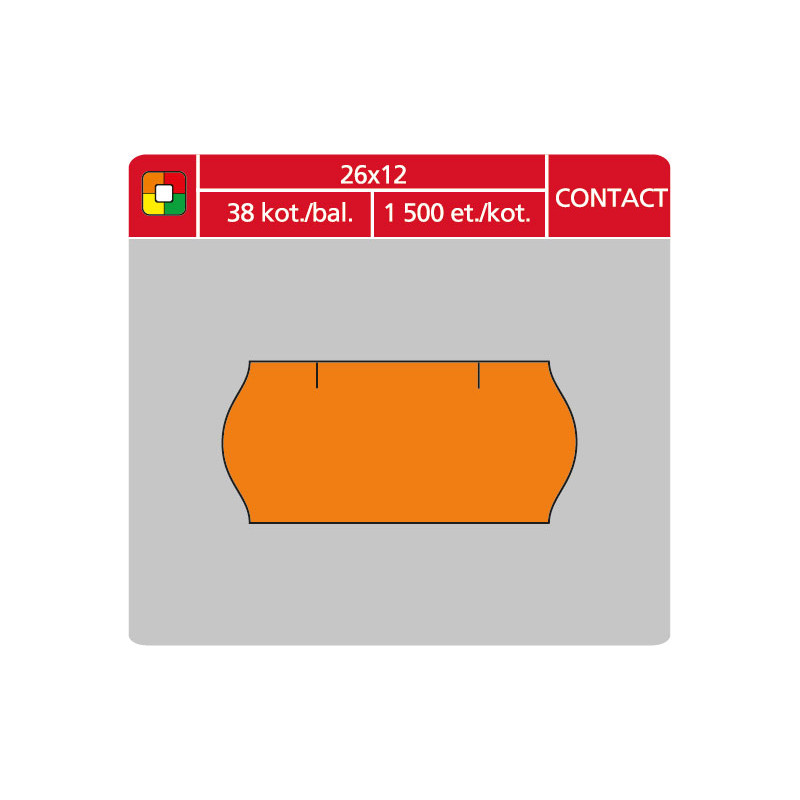 8034-large_default Etikety do etiketovacích kleští - 26 x 12 mm Contact / oranžová