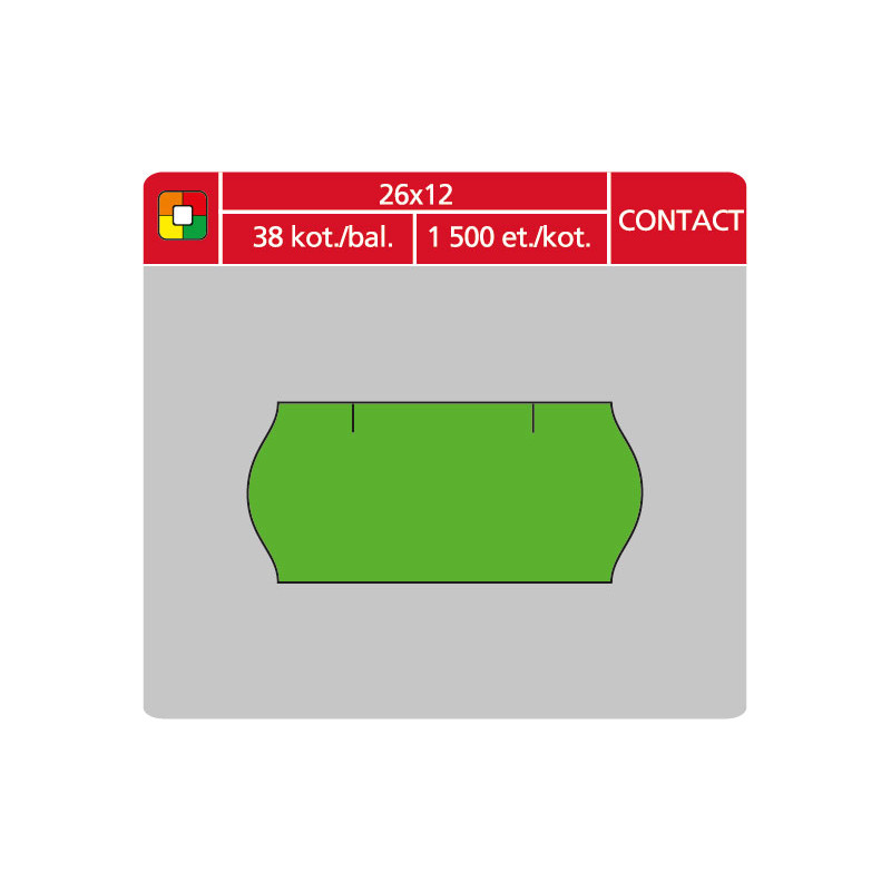 8035-large_default Etikety do etiketovacích kleští - 26 x 12 mm Contact / zelená