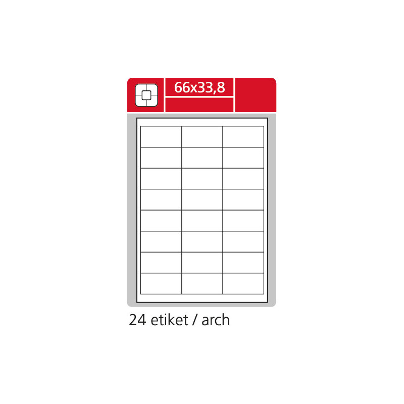 8258-large_default Print etikety A4 pro laserový tisk - 66 x 33,8 mm (24 etiket / arch ) / lesklé