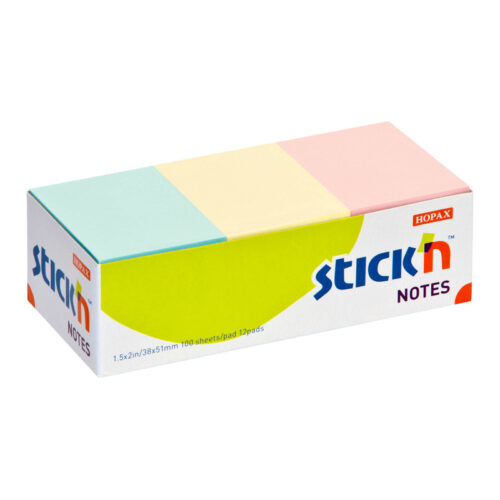 8322-large_default Samolepicí bločky Stick´n by Hopax barevné - 38 x 51 mm / 12 x 100 lístků / pastelové barvy
