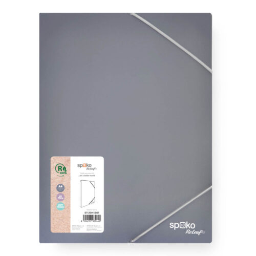 8930-large_default Box na spisy A4 Spoko ReLeaf Soft touch s gumou - šedomodrá