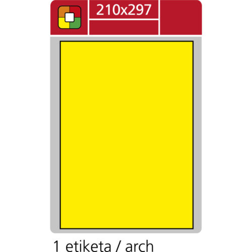 8951-large_default Print etikety A4 pro laserový tisk - fluorescentní - 210 x 297 mm (1 etiketa / arch) fluorescentní žlutá