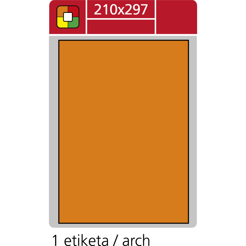 8952-large_default Print etikety A4 pro laserový tisk - fluorescentní - 210 x 297 mm (1 etiketa / arch) fluorescentní oranžová