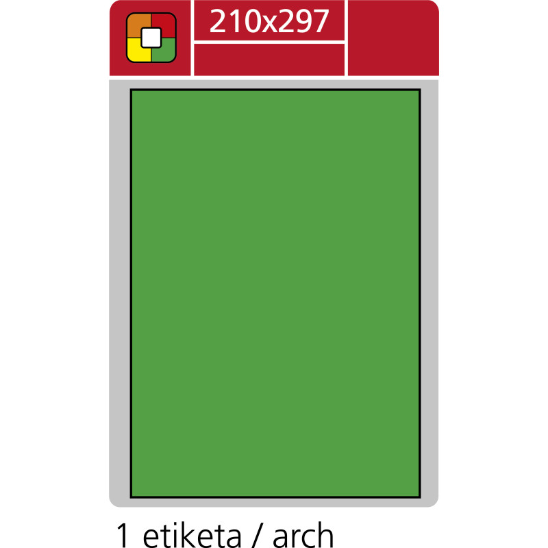 8953-large_default Print etikety A4 pro laserový tisk - fluorescentní - 210 x 297 mm (1 etiketa / arch) fluorescentní zelená