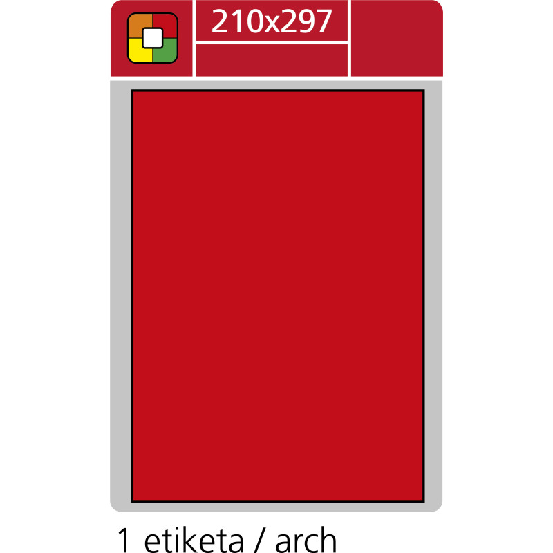 8954-large_default Print etikety A4 pro laserový tisk - fluorescentní - 210 x 297 mm (1 etiketa / arch) fluorescentní červená