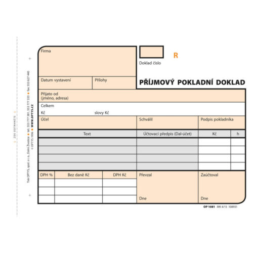 919-large_default Optys 1081 příjmový pokladní doklad číslovaný 2 x 50 listů NCR A6