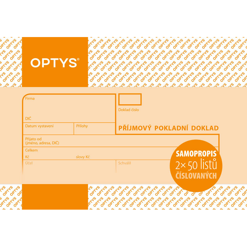 920-large_default Optys 1081 příjmový pokladní doklad číslovaný 2 x 50 listů NCR A6