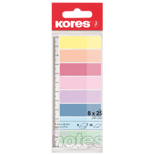9807-large_default Samolepicí záložky Kores Index Strips - 8 x 25 lístků / pastelové