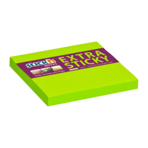 Samolepicí bločky Stick´n by Hopax Extra Sticky - 76 x 76 mm / 90 lístků / neon zelená