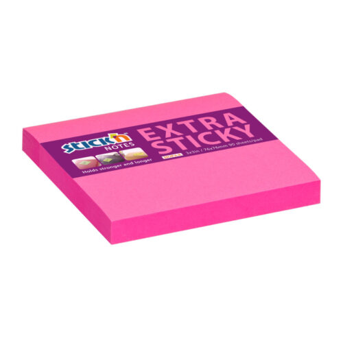 9931-large_default Samolepicí bločky Stick´n by Hopax Extra Sticky - 76 x 76 mm / 90 lístků / neon růžová