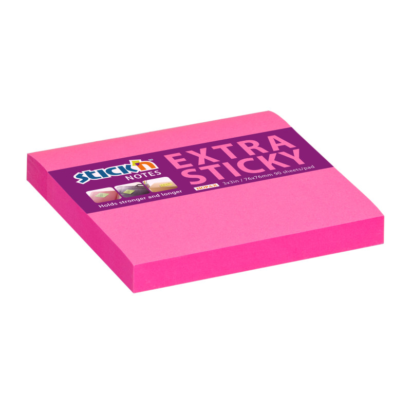 9931-large_default Samolepicí bločky Stick´n by Hopax Extra Sticky - 76 x 76 mm / 90 lístků / neon růžová